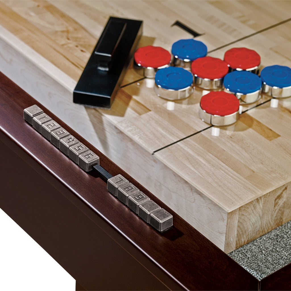 American Heritage Abbey Shuffleboard Table detail - Game Room Spot