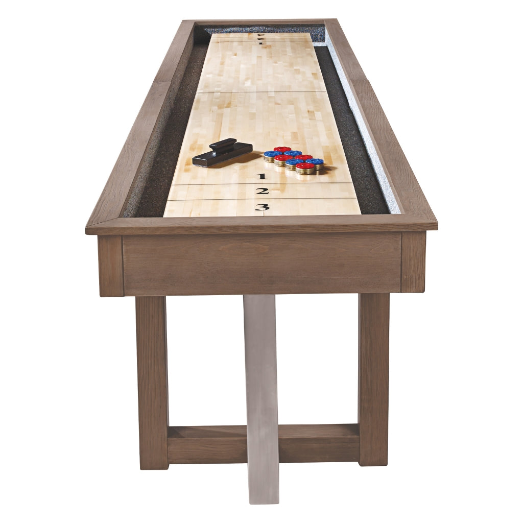 American Heritage Abbey Shuffleboard Table front - Game Room Spot