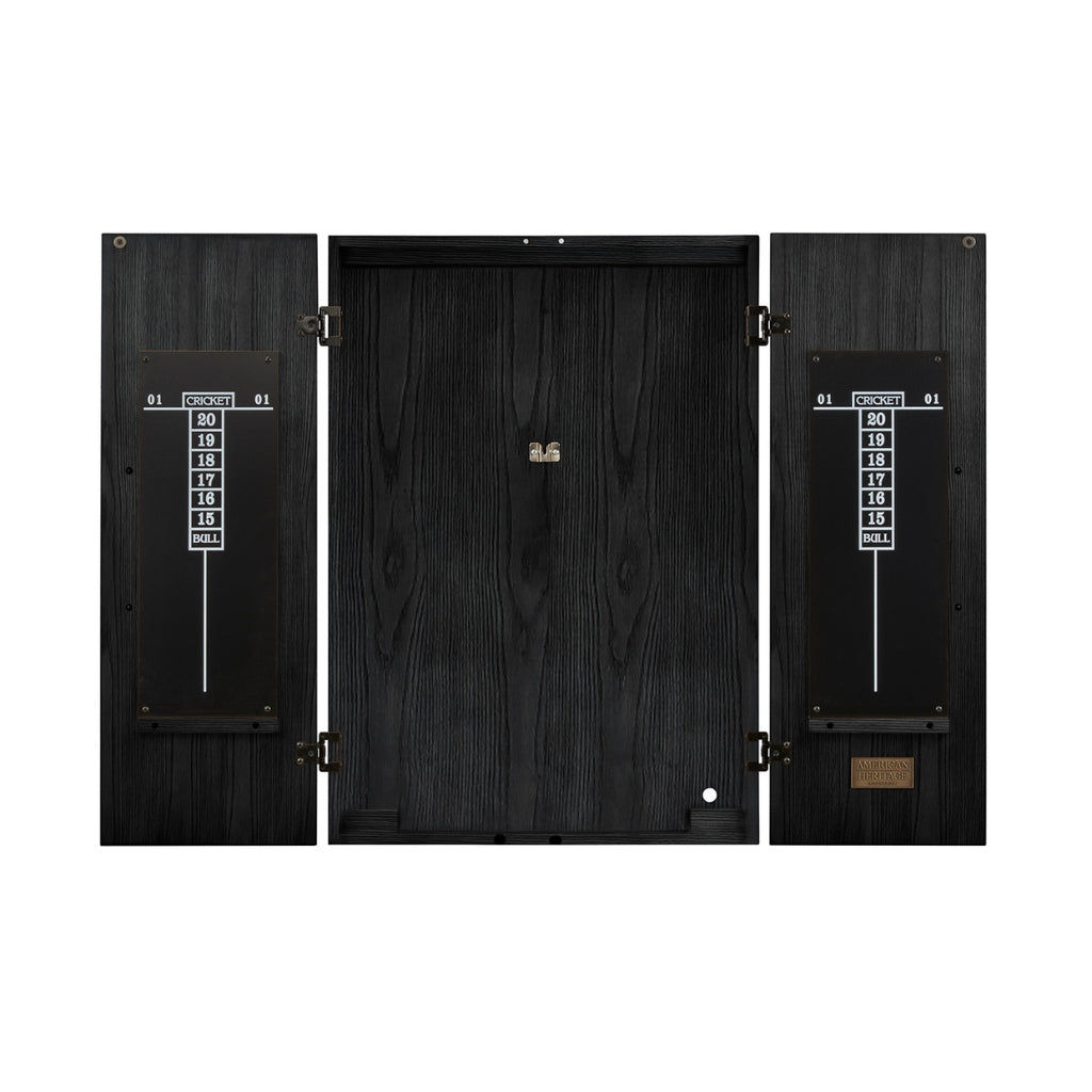 American Heritage Alta Dartboard Cabinet in Black - Game Room Spot