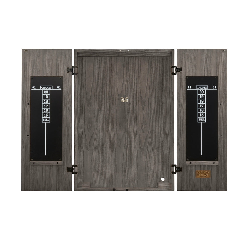 American Heritage Alta Dartboard Cabinet in Charcoal - Game Room Spot