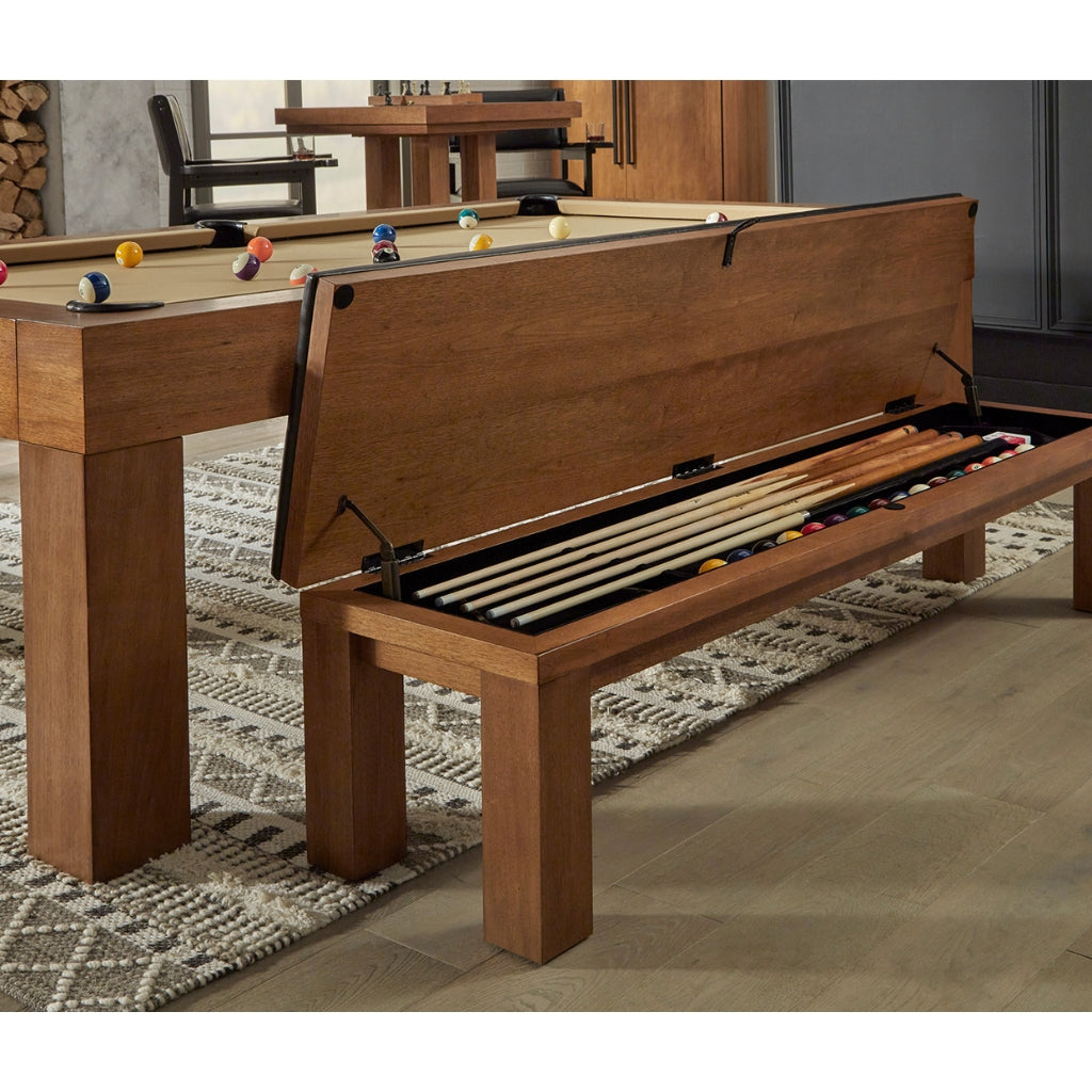 American Heritage Alta Multi-functional Storage Bench in Walnut - Game Room Spot