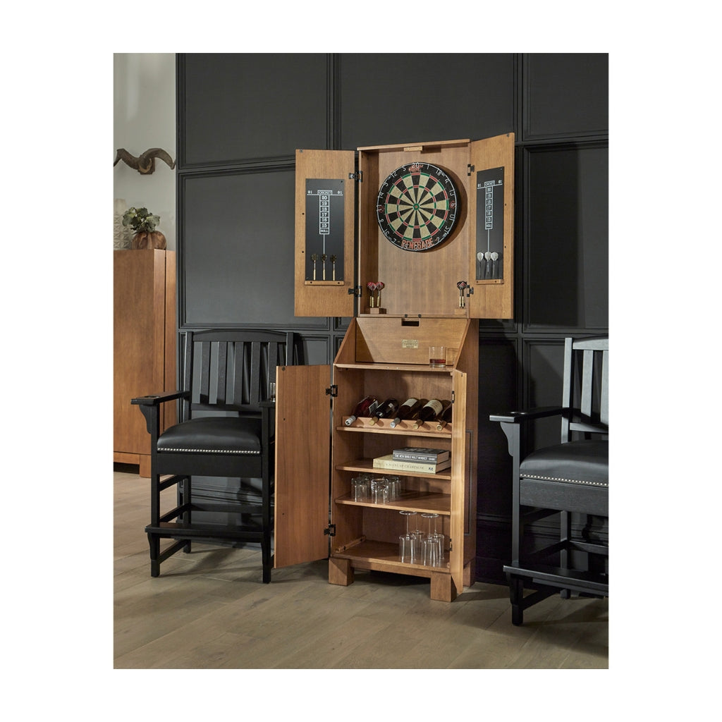 American Heritage Alta Standup Dartboard in Brushed Walnut - Game Room Spot