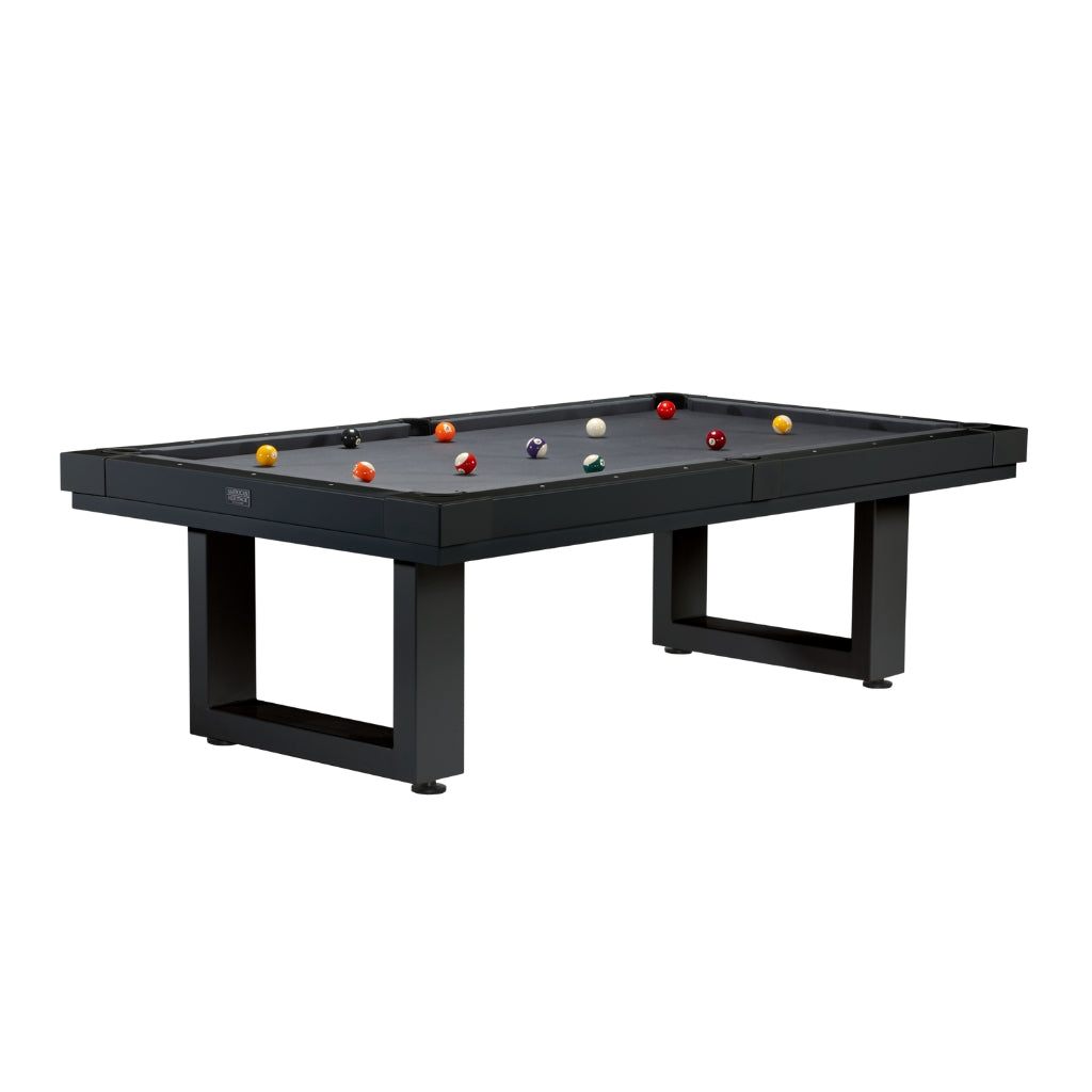 American Heritage Lanai Outdoor Pool Table in Black display - Game Room Spot