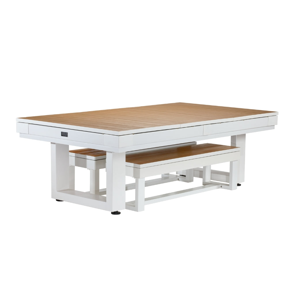 American Heritage Billiards Lanai Outdoor Pool Table Full Set White - Game Room Spot