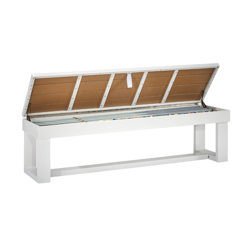 American Heritage Lanai Outdoor Pool Table Full Set White benches - Game Room Spot