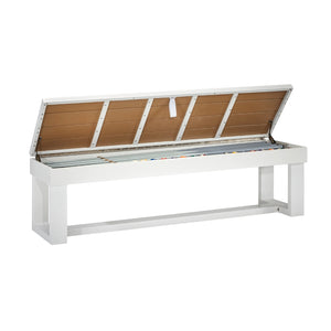 American Heritage Lanai Outdoor Pool Table Full Set White benches - Game Room Spot