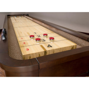 American Heritage Milan 14 Foot Shuffleboard Table detail - Game Room Spot