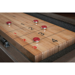 American Heritage Quest 12 Foot Shuffleboard Table detail - Game Room Spot