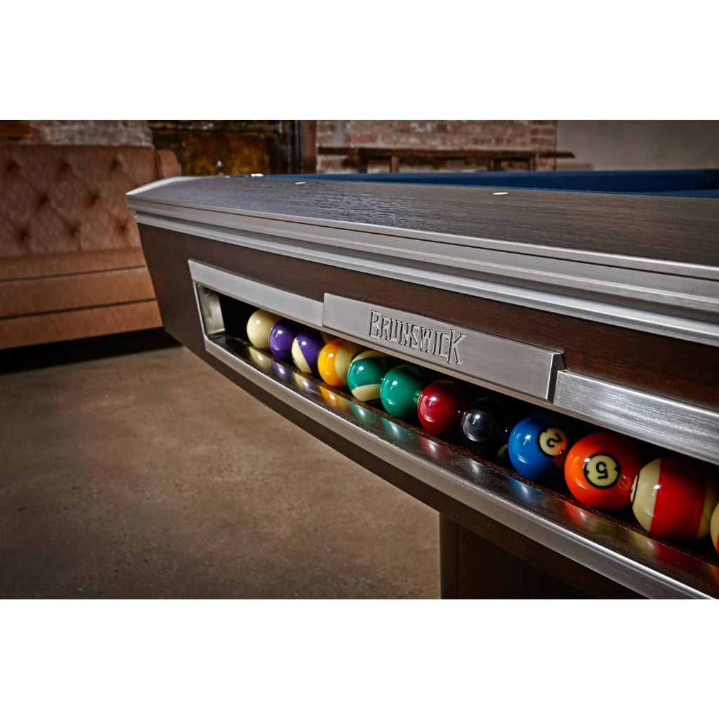 Brunswick Gold Crown VI Pool Table Espresso details - Game Room Spot