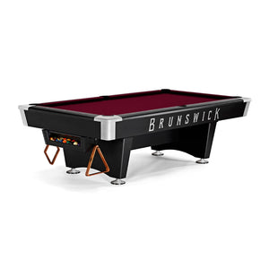 Brunswick Black Wolf Pro Pool Table Gully Return in Merlot - Game Room Spot