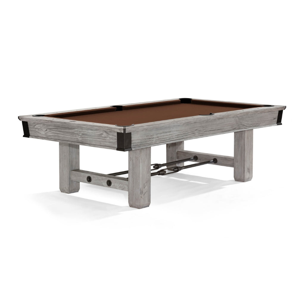Brunswick Billiards Canton Pool Table Rustic Grey in Chocolate Brown - Game Room Spot