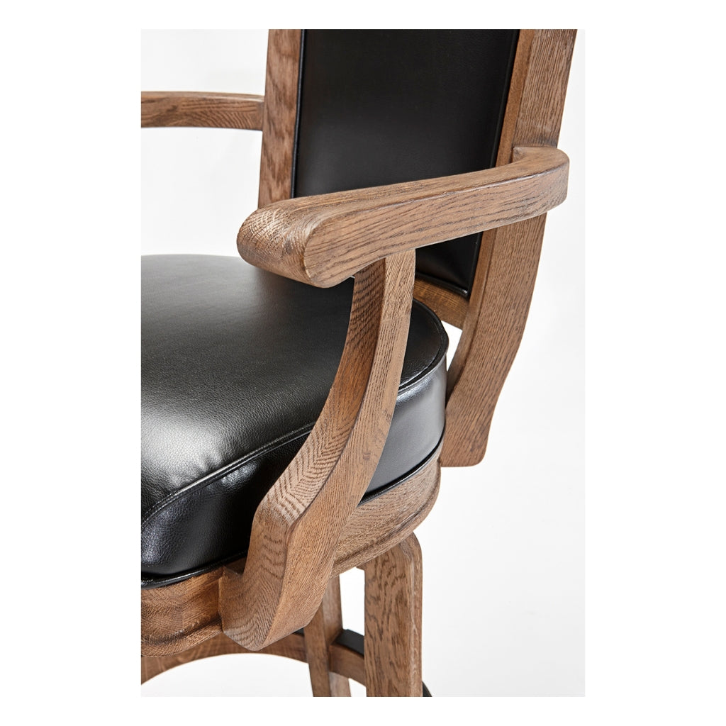 Brunswick Centennial Classic Bar Stool Rustic Dark Brown detail - Game Room Spot