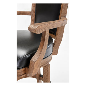 Brunswick Centennial Classic Bar Stool Rustic Dark Brown detail - Game Room Spot