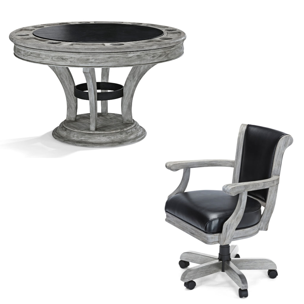 Brunswick Centennial Game Table Set in Rustic Grey - Game Room Spot