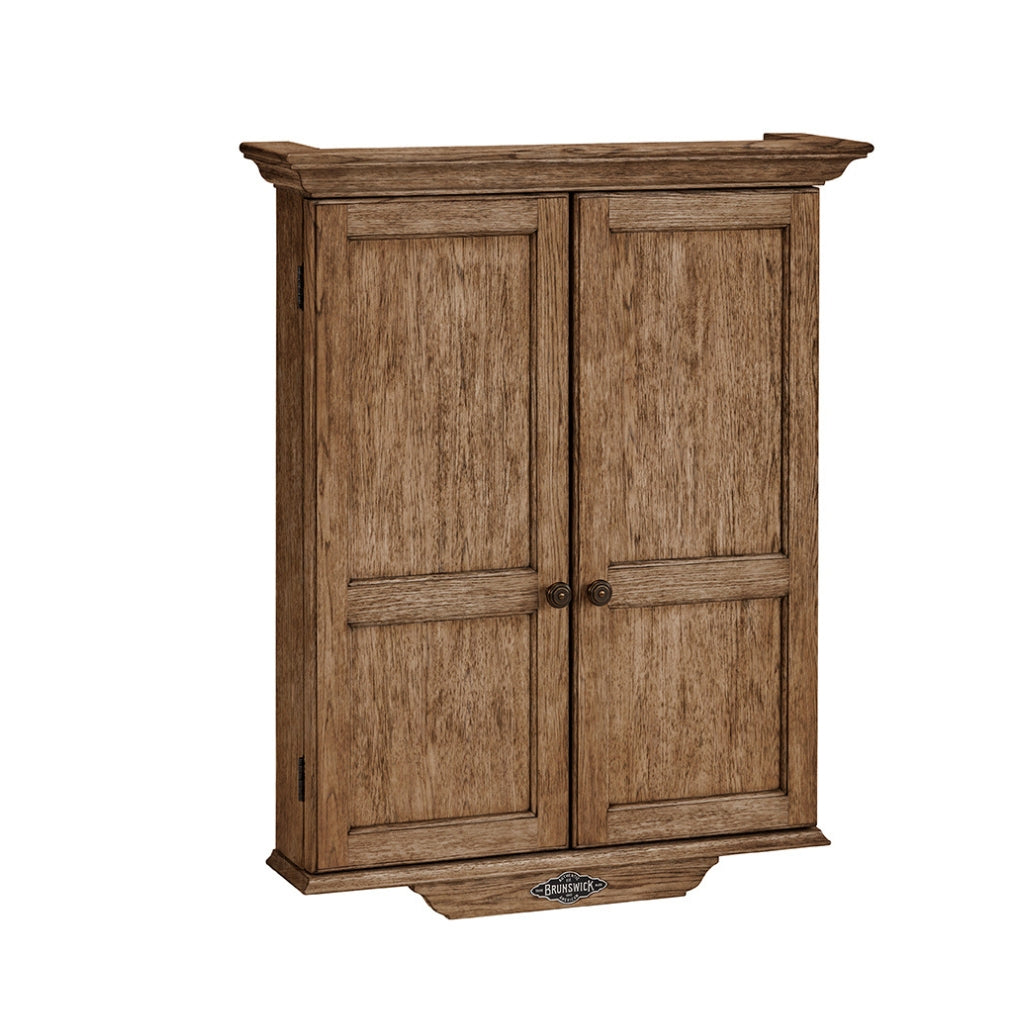 Brunswick Dartboard Cabinet Rustic Dark Brown - Game Room Spot
