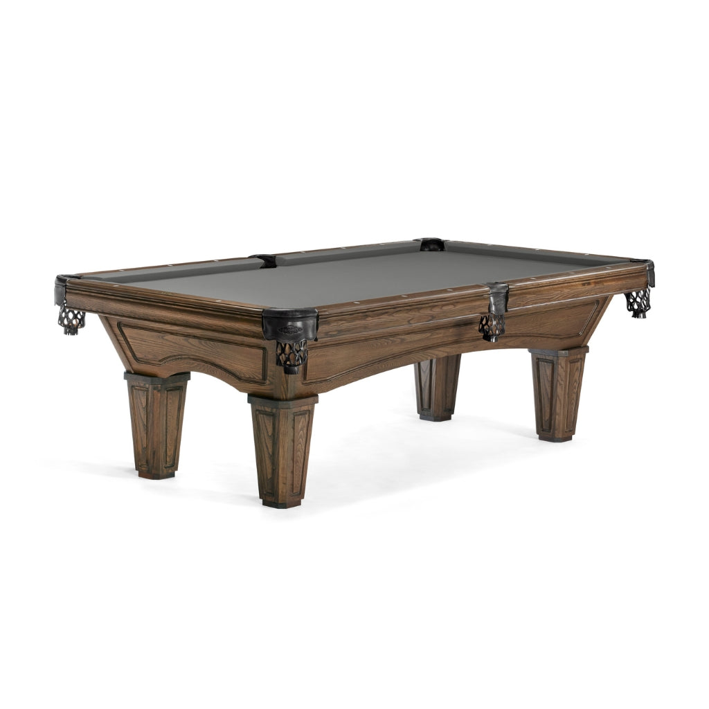 Brunswick Glenwood 8' Coffee Pool Table Tapered in Gun Metal Grey - Game Room Spot
