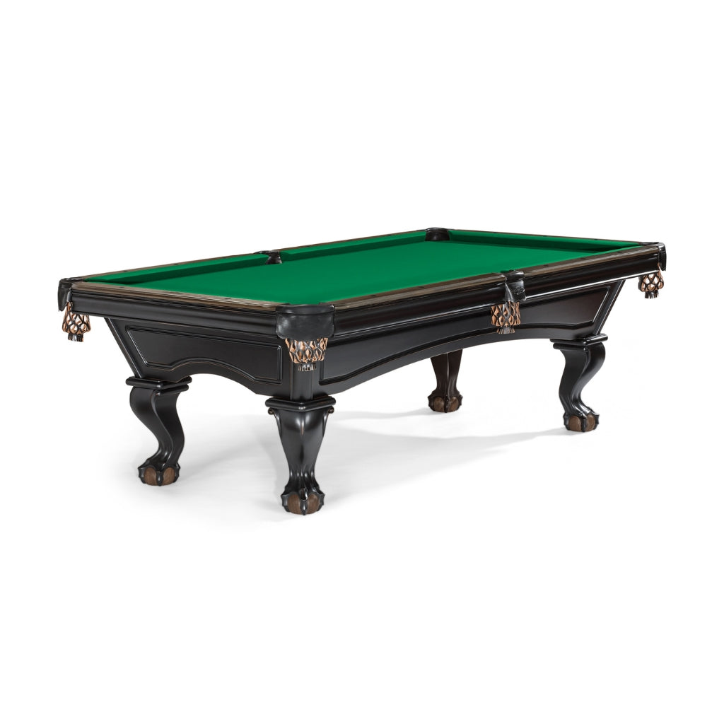 Brunswick Glenwood 8' Matte Black Pool Table Talon legs in Brunswick Green - Game Room Spot
