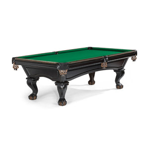 Brunswick Glenwood 8' Matte Black Pool Table Talon legs in Brunswick Green - Game Room Spot