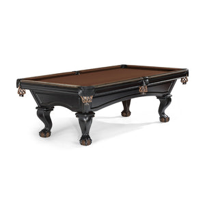 Brunswick Glenwood 8' Matte Black Pool Table Talon legs in Chocolate Brown - Game Room Spot