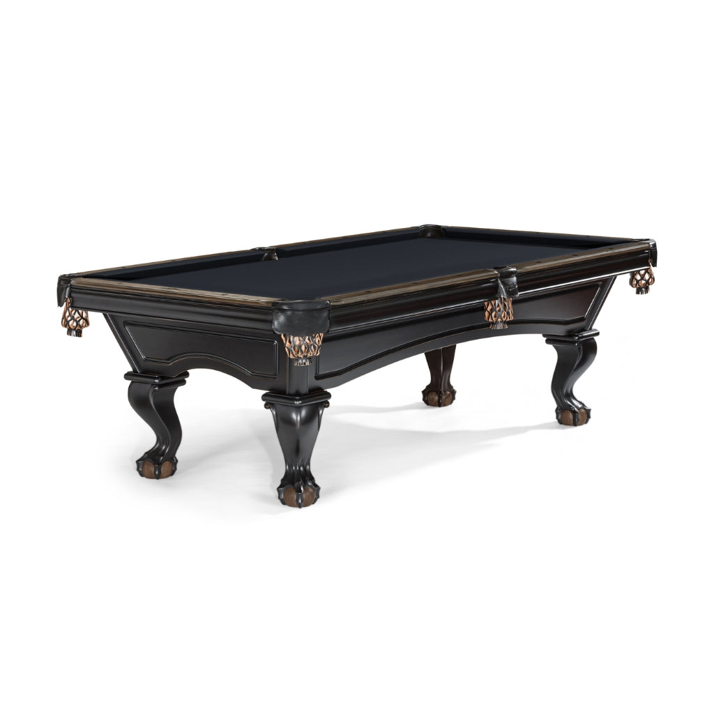 Brunswick Glenwood 8' Matte Black Pool Table Talon legs in Ebony - Game Room Spot