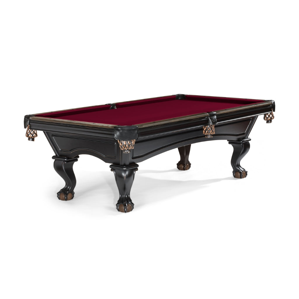 Brunswick Glenwood 8' Matte Black Pool Table Talon legs in Merlot - Game Room Spot