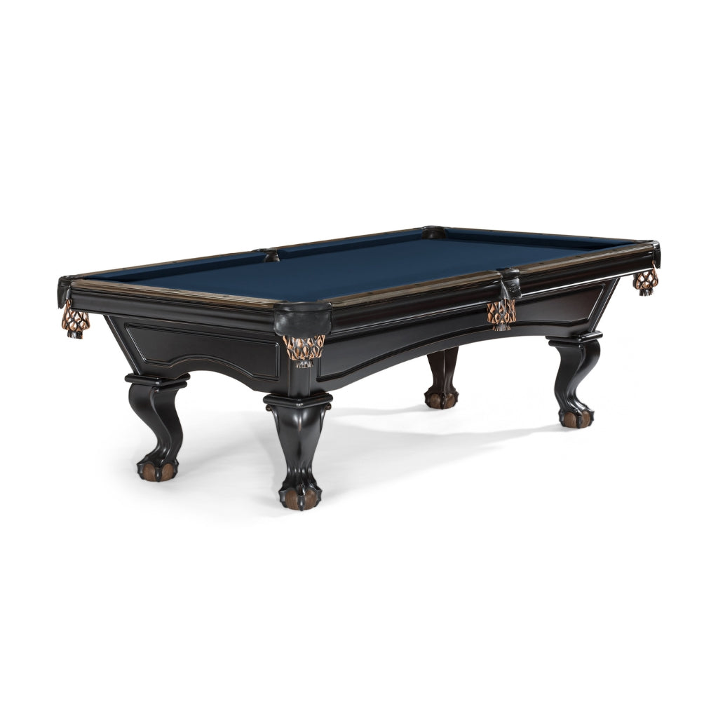 Brunswick Glenwood 8' Matte Black Pool Table Talon legs in Regatta Blue - Game Room Spot