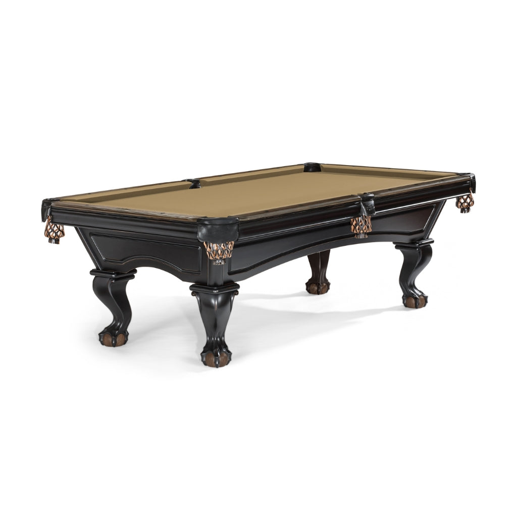 Brunswick Glenwood 8' Matte Black Pool Table Talon legs in Sahara - Game Room Spot