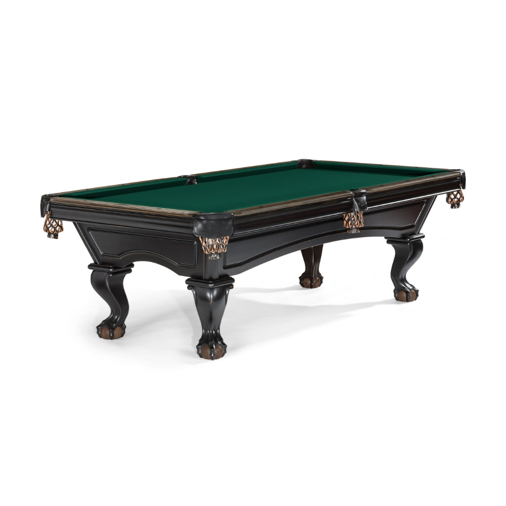 Brunswick Glenwood 8' Matte Black Pool Table Talon legs in Timberline - Game Room Spot