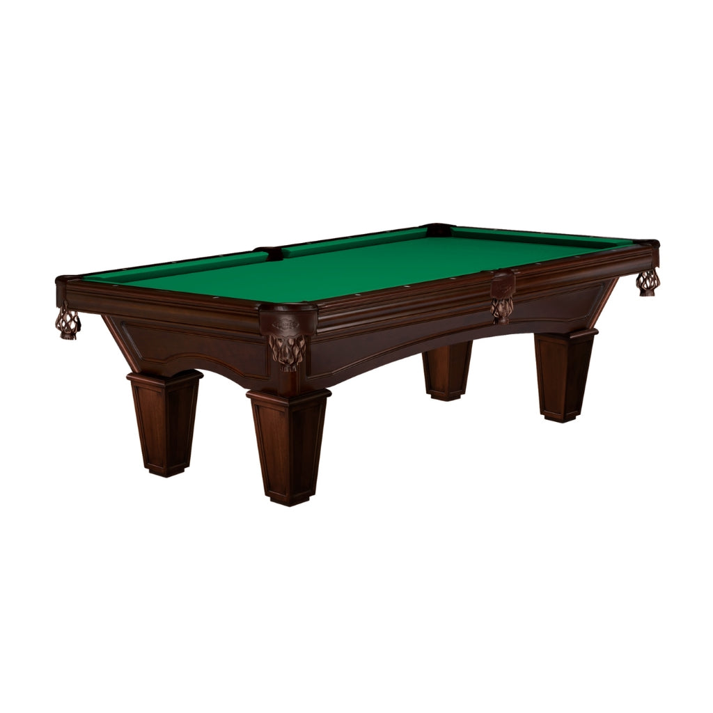 Brunswick Glenwood Espresso Pool Table Tapered in Brunswick Green - Game Room Spot