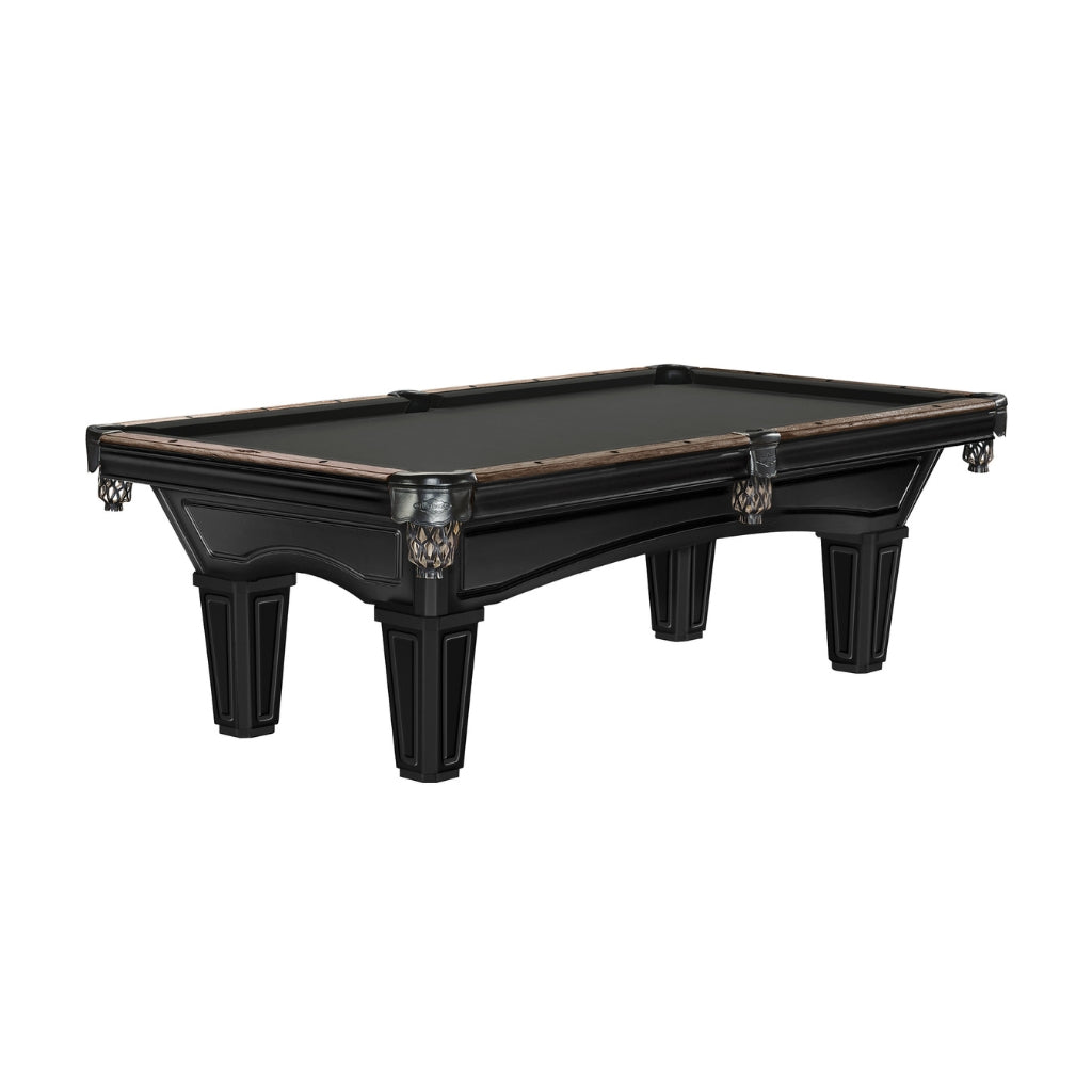Brunswick Glenwood Matte Black Pool Table Tapered in Charcoal - Game Room Spot
