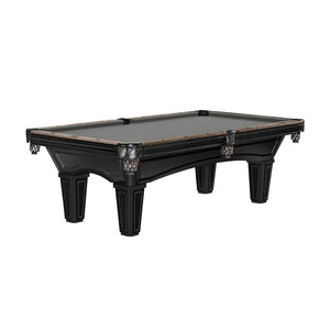Brunswick Glenwood Matte Black Pool Table Tapered in Gun Metal Grey - Game Room Spot