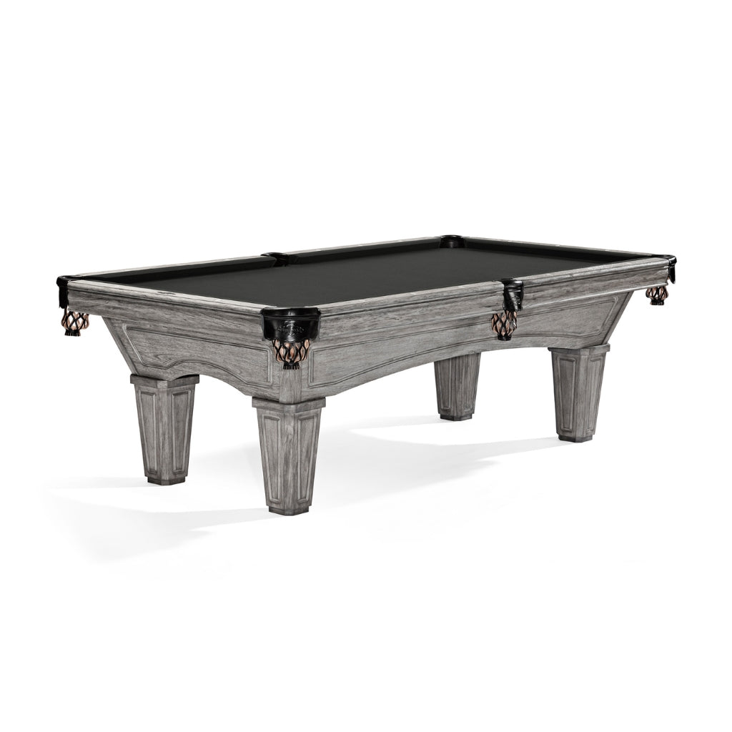 Brunswick Glenwood 8' Rustic Grey Pool Table Tapered in Charcoal - Game Room Spot