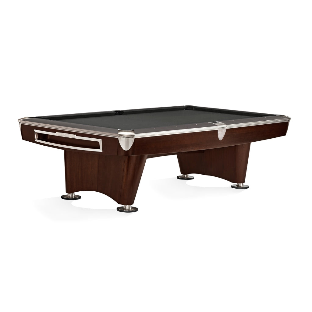 Brunswick Gold Crown VI 9' Pool Table in Charcoal Grey - Game Room Spot