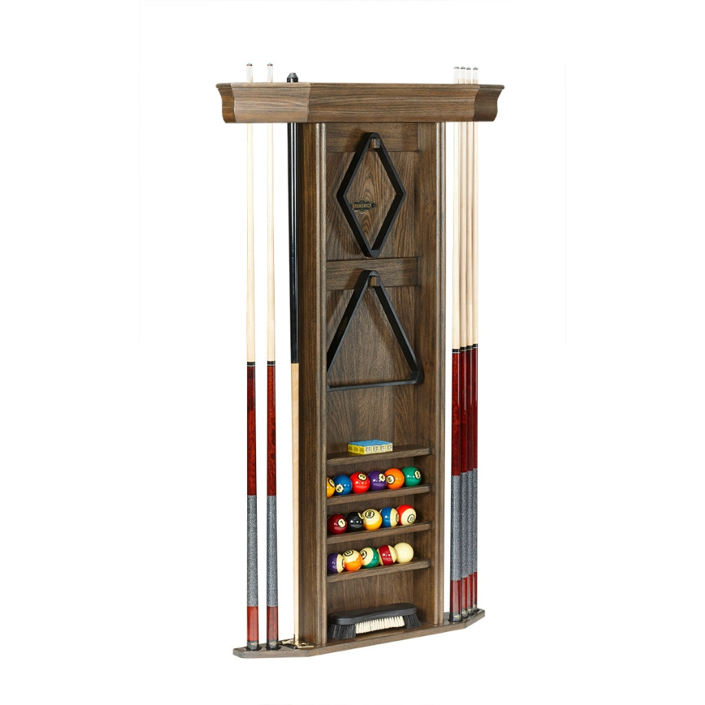 Brunswick Heritage Wall Cue Rack Coffee - Game Room Spot