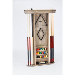 Brunswick Heritage Wall Cue Rack Driftwood full - Game Room Spot