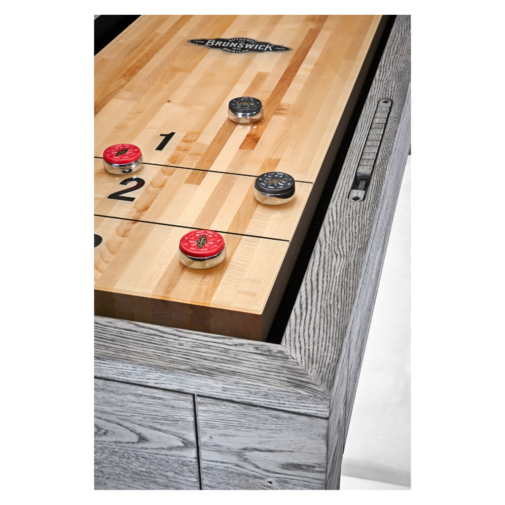 Brunswick Sanibel 14' Shuffleboard Table corner - Game Room Spot