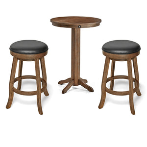 Brunswick Traditional Pub Table Set in Rustic Dark Brown - Game Room Spot