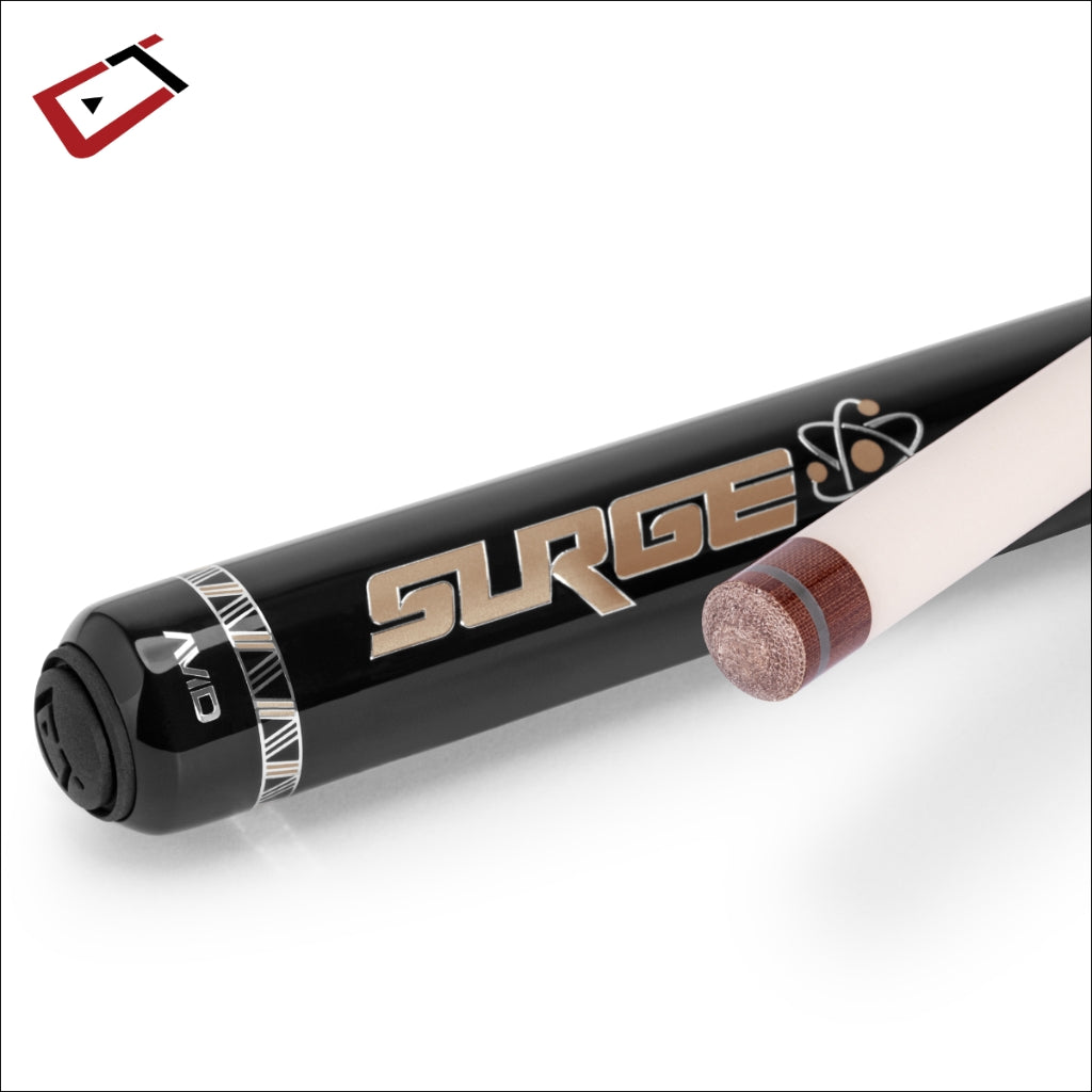Cuetec AVID Surge Jump Cue Black/Gold Butt and Tip - Game Room Spot