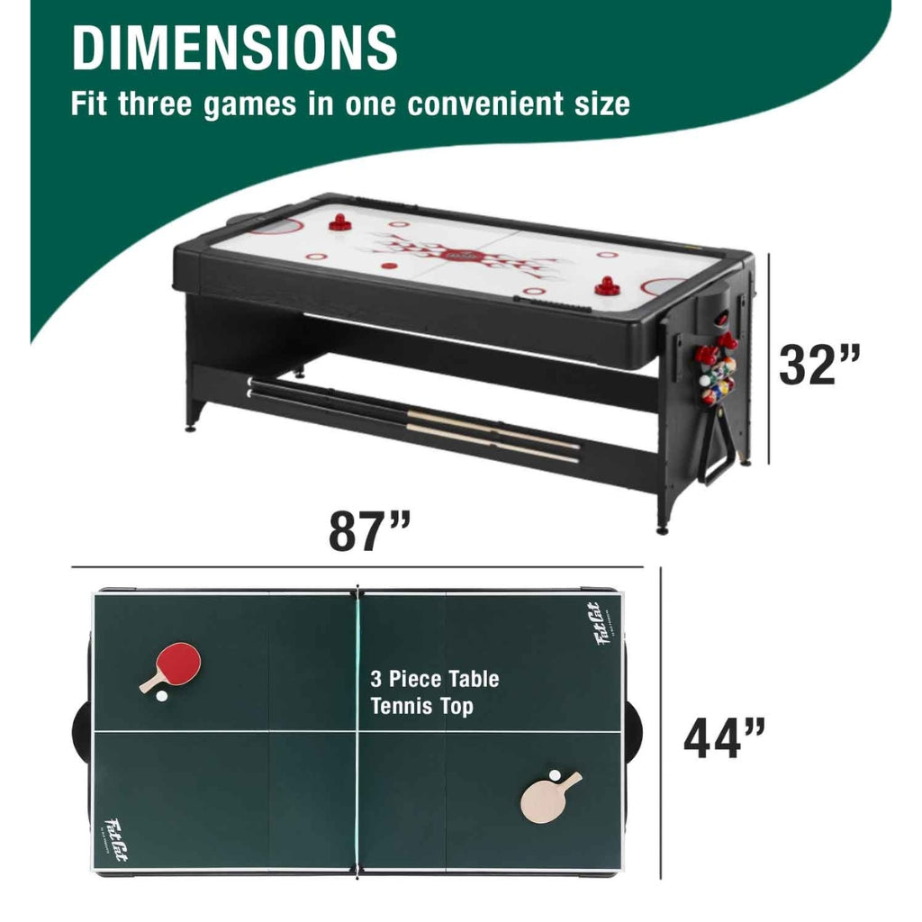 Fat Cat Original 3-in-1 Pockey Multi-Game Table Dimensions - Game Room Spot