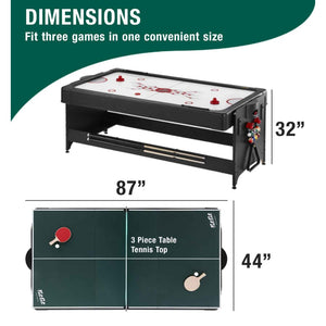 Fat Cat Original 3-in-1 Pockey Multi-Game Table Dimensions - Game Room Spot