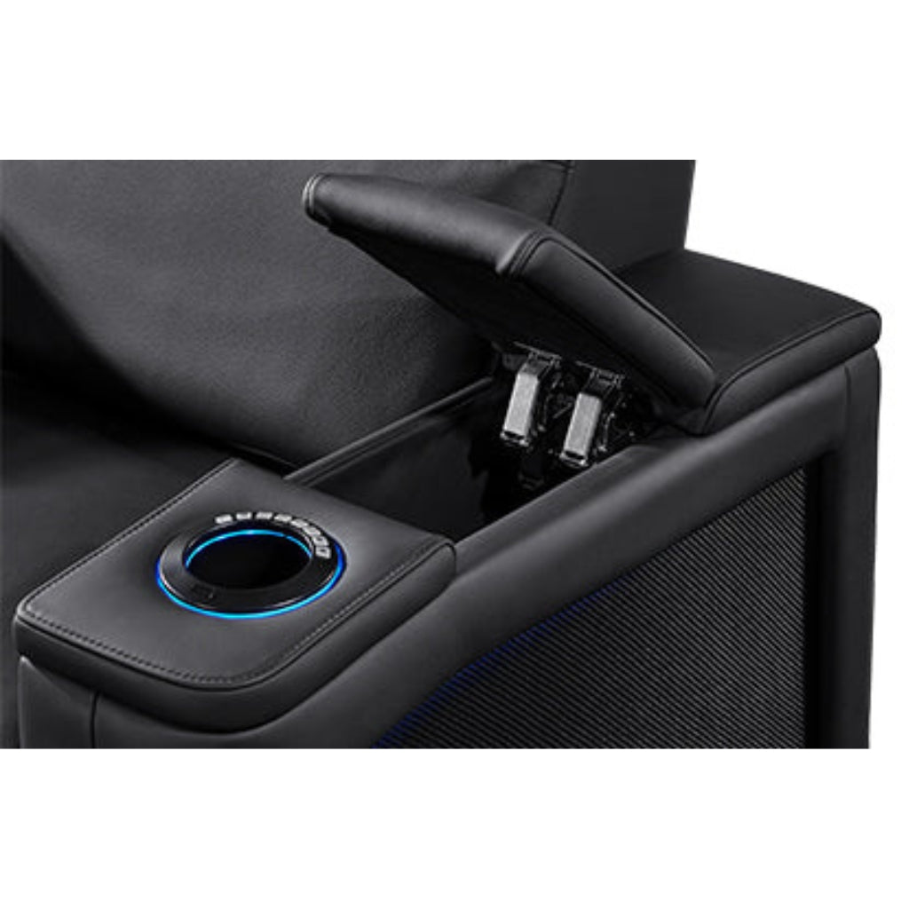 Valencia Monza Carbon Fiber Home Theater Seating Arm Storage - Game Room Spot