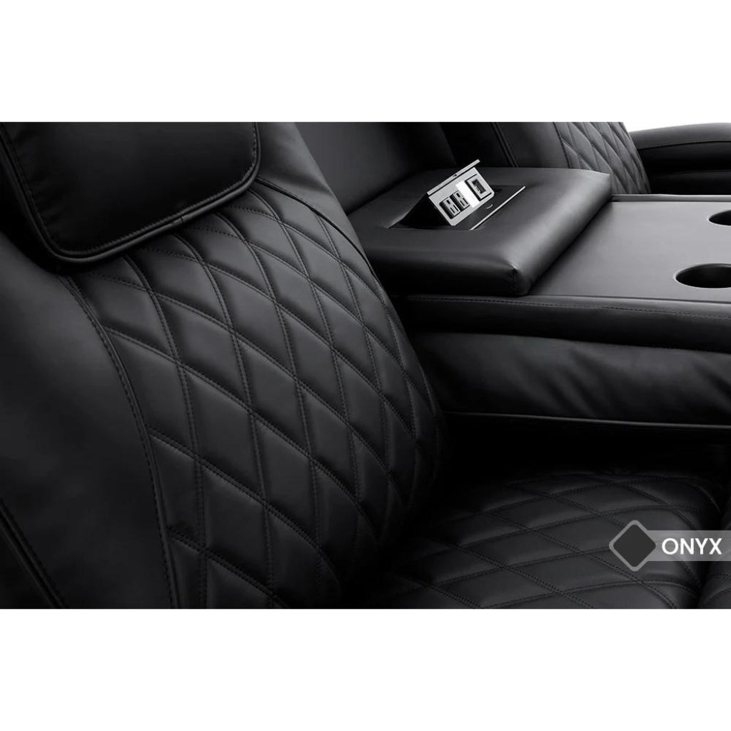 Valencia Oslo Luxury Console Edition Home Theater Seating Diamond Stitching - Game Room Spot