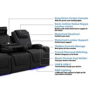 Valencia Oslo Luxury Console Edition Home Theater Seating Features - Game Room Spot