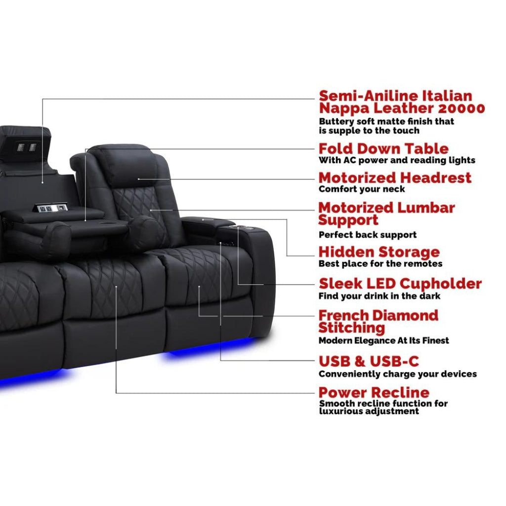 Valencia Tuscany Luxury Console Edition Home Theater Seating Features - Game Room Spot