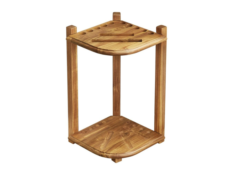 Imperial Double Thick Corner Cue Rack in Acacia