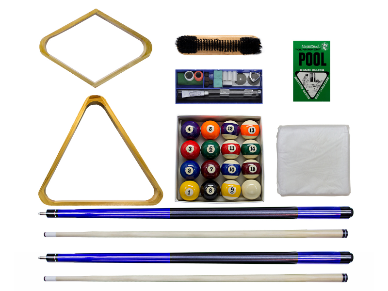 Plank & Hide Elias 8 Foot Pool Table's Free Play Pack