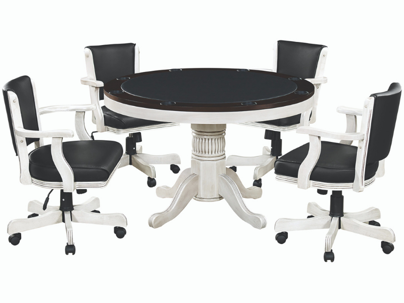 RAM Game Room 48" Game Table Set with 4 Swivel Game Chairs