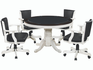 RAM Game Room 48" Game Table Set with 4 Swivel Game Chairs