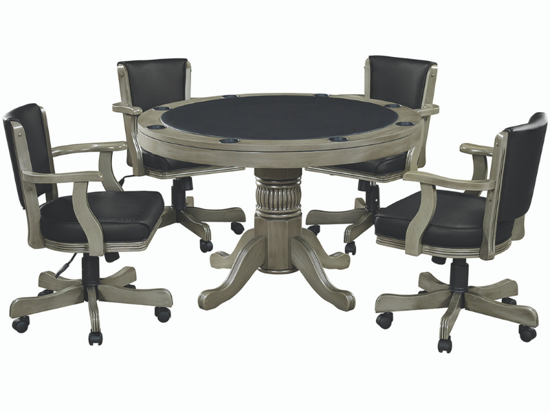 RAM Game Room 48" Game Table Set with 4 Swivel Game Chairs