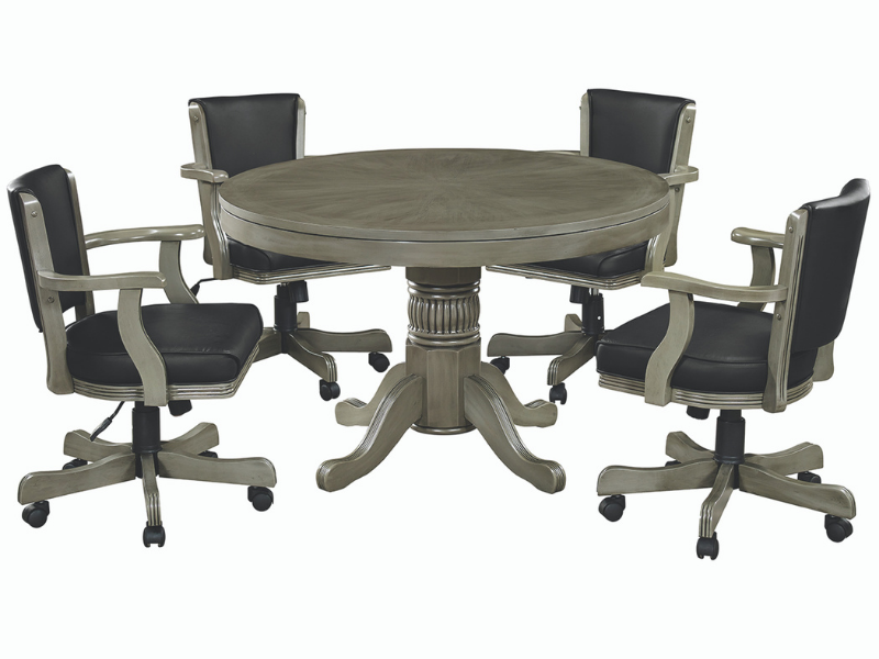 RAM Game Room 48" Game Table Set with 4 Swivel Game Chairs